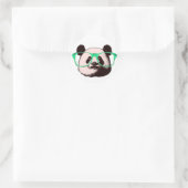 Steampunk Panda Bear in Brille mit Mustache Runder Aufkleber (Tasche)