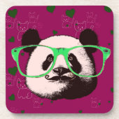 Steampunk Panda Bear in Brille mit Mustache Untersetzer (Vorderseite)