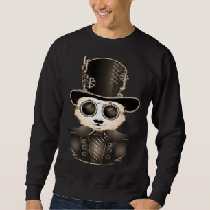 Steampunk-Panda mit Hut und Brille Antikes Aussehe Sweatshirt