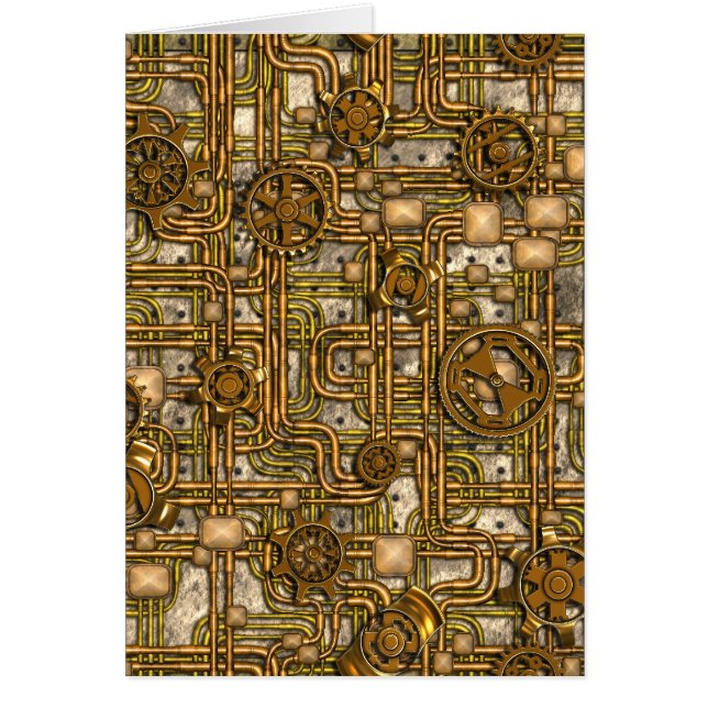 Steampunk-Panel - Gänge und Rohre - Messing (Vorne)