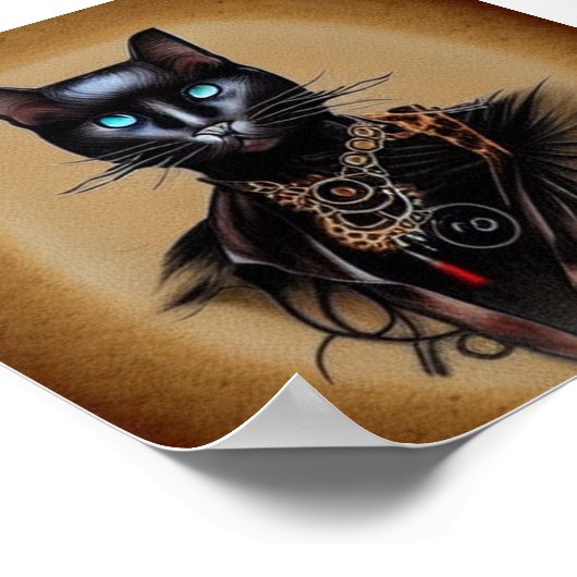 Steampunk-Panther Poster (Ecke)