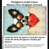 Steampunk Papillon Dog & Red Heart CQ3 Decoupage Seidenpapier