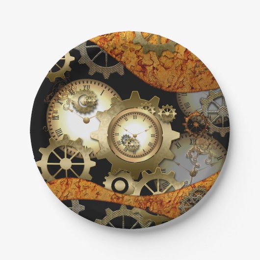 Steampunk Pappteller (Vorderseite)