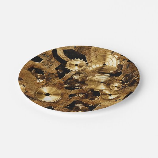 Steampunk Pappteller (Schrägansicht)