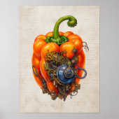 Steampunk Paprika Wandkunst, Küche Poster (Vorne)