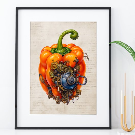 Steampunk Paprika Wandkunst, Küche Poster