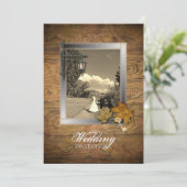 Steampunk Paris Herbstlaubs Herbsthochzeit Einladung (Stehend Vorderseite)