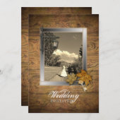 Steampunk Paris Herbstlaubs Herbsthochzeit Einladung (Vorne/Hinten)