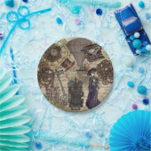 Steampunk-Party liefert Vintage industrielle Pappteller (Party)
