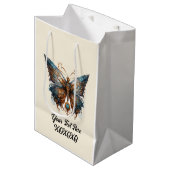 Steampunk-Party-Schmetterling Mittlere Geschenktüte (Vorderseite Schrägansicht)