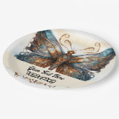 Steampunk-Party-Schmetterling Pappteller (Schrägansicht)