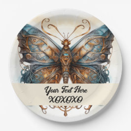 Steampunk-Party-Schmetterling Pappteller