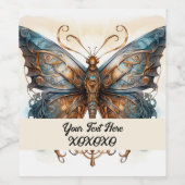 Steampunk-Party-Schmetterling Weinetikett (Einzelnes Label)