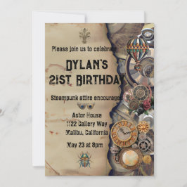 Steampunk-Party Vintage Viktorianische Einladung