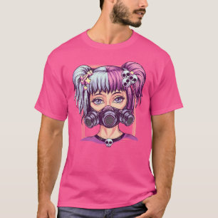 Steampunk Pastell Goth Girl Gruselige Anime Cyber T-Shirt