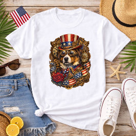 Steampunk-Patriotenhund T-Shirt