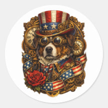 Steampunk Patriotic Dog