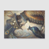 Steampunk Peacock Gentleman Decoupage Seidenpapier (Vorderseite)