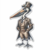 Steampunk Pelican Aufkleber (Vorderseite)