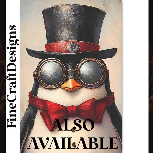 Steampunk Penguin Custom Initial BA1 Decoupage Seidenpapier