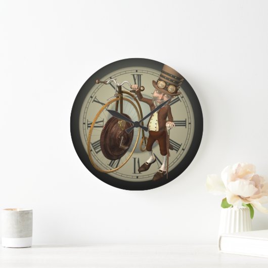 Steampunk Penny Farthing Große Wanduhr (Zuhause)
