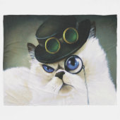Steampunk Persian Cat Fleecedecke (Vorderseite (Horizontal))