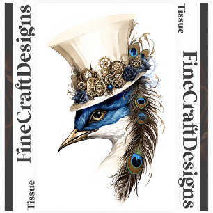 Steampunk Pfau Mit Hut Decoupage L 135 Seidenpapier