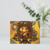 Steampunk, phantastische Uhr Postkarte (Stehend Vorderseite)