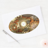 Steampunk, phantastisches Steampunkdesign Ovaler Aufkleber (Umschlag)