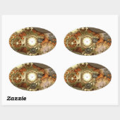 Steampunk, phantastisches Steampunkdesign Ovaler Aufkleber (Blatt)