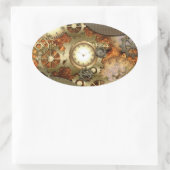 Steampunk, phantastisches Steampunkdesign Ovaler Aufkleber (Tasche)