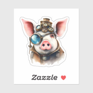 Steampunk Pig Aufkleber