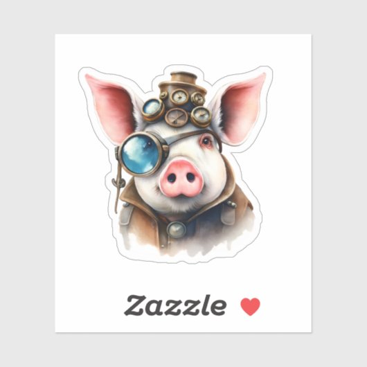 Steampunk Pig Aufkleber (Blatt)