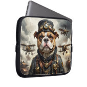 Steampunk-Pilot English Bulldog Laptopschutzhülle (Vorne Rechts)