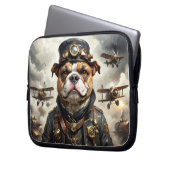 Steampunk-Pilot English Bulldog Laptopschutzhülle (Vorderseite Links)