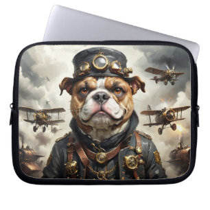 Steampunk-Pilot English Bulldog Laptopschutzhülle