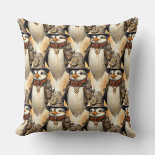 Steampunk Pinguin 1 Muster Kissen