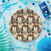 Steampunk Pinguin 1 Muster Pappteller (Party)