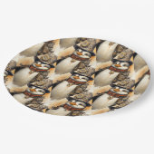 Steampunk Pinguin 1 Muster Pappteller (Schrägansicht)