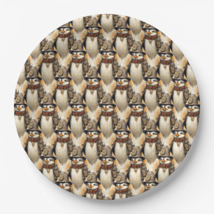 Steampunk Pinguin 1 Muster Pappteller