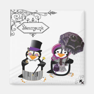 Steampunk Pinguine Magnet