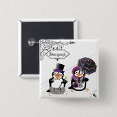 Steampunk-Pinguine-Taste Button (Vorne & Hinten)