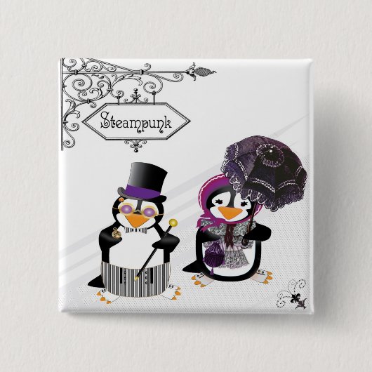 Steampunk-Pinguine-Taste Button (Vorderseite)