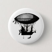Steampunk Piratenluftschiff Button (Vorderseite)
