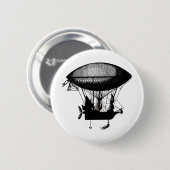 Steampunk Piratenluftschiff Button (Vorne & Hinten)