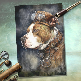 Steampunk Pit Bull 2 Decoupage Paper Seidenpapier