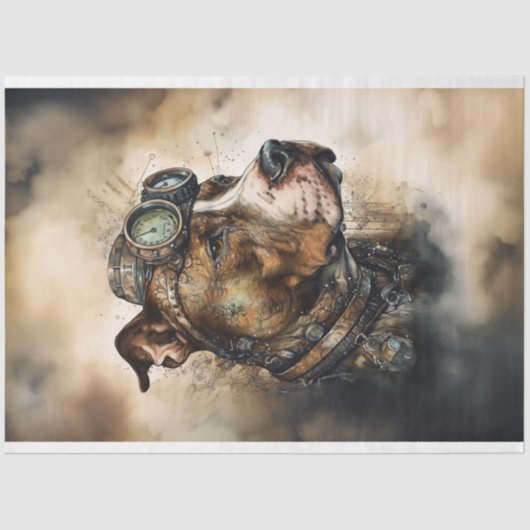 Steampunk Pit Bull 4 Decoupage Paper Seidenpapier (Vorderseite)