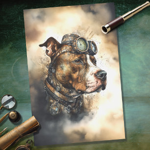 Steampunk Pit Bull 4 Decoupage-Papier Seidenpapier