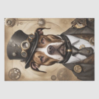 Steampunk Pitbull Decoupage Paper