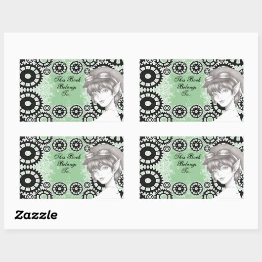 Steampunk Pixie Book Label Stickers (Blatt)